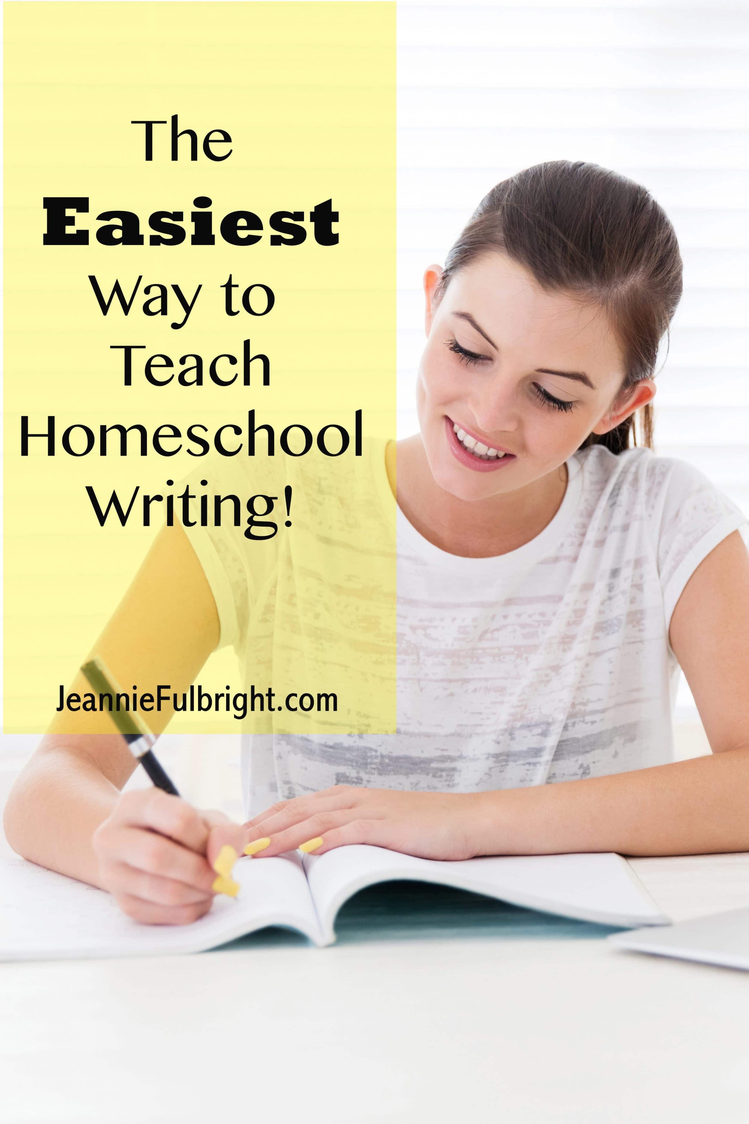 Homeschool student writing