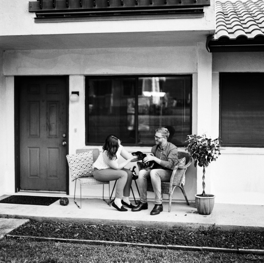 Black &amp; White | Mamiya c330 | Florida Film Photographer | Couple Session with Dog | Ashley Holstein Photography