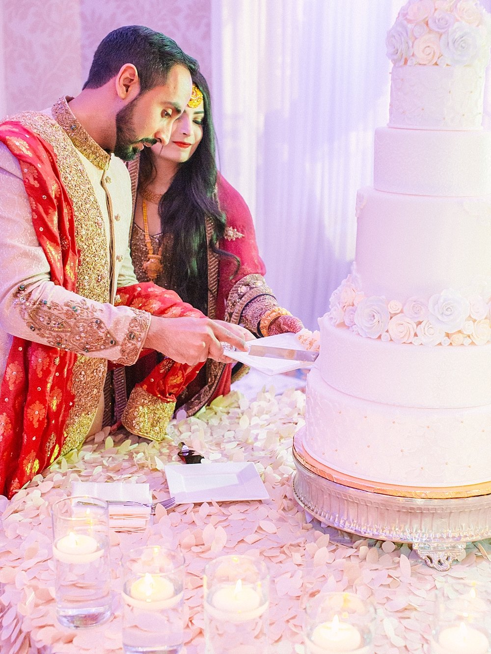  Indian Wedding Hilton Bonnet Creek Waldorf Astoria - Florida Wedding Reception - Timeless Imagery | Ashley Holstein  #weddingcake #indianwedding #cakesbylia