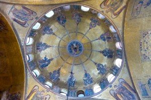 The gold ceiling in St. Mark's Basilica (Venice) represents God the Father.
