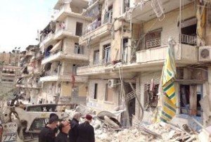 Prelates survey the damage in Aleppo.