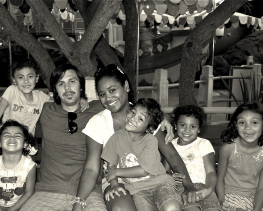 Multiracial family at Disneyland, CA
