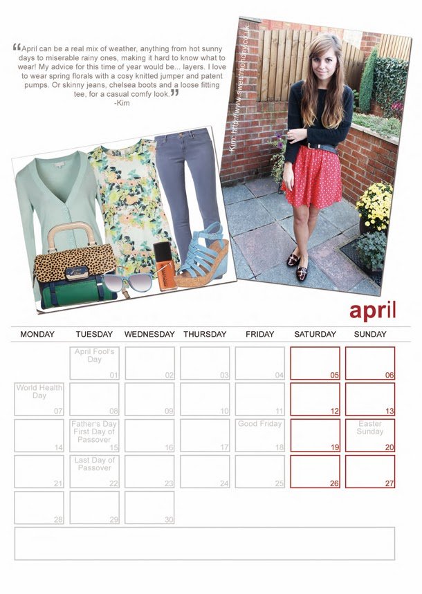 Stylefruits blogger calendar, Sweet Monday, April