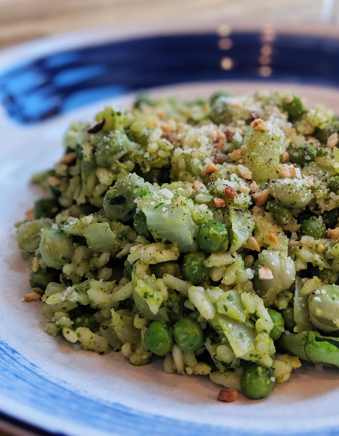 Pea & spinach risotto recipe