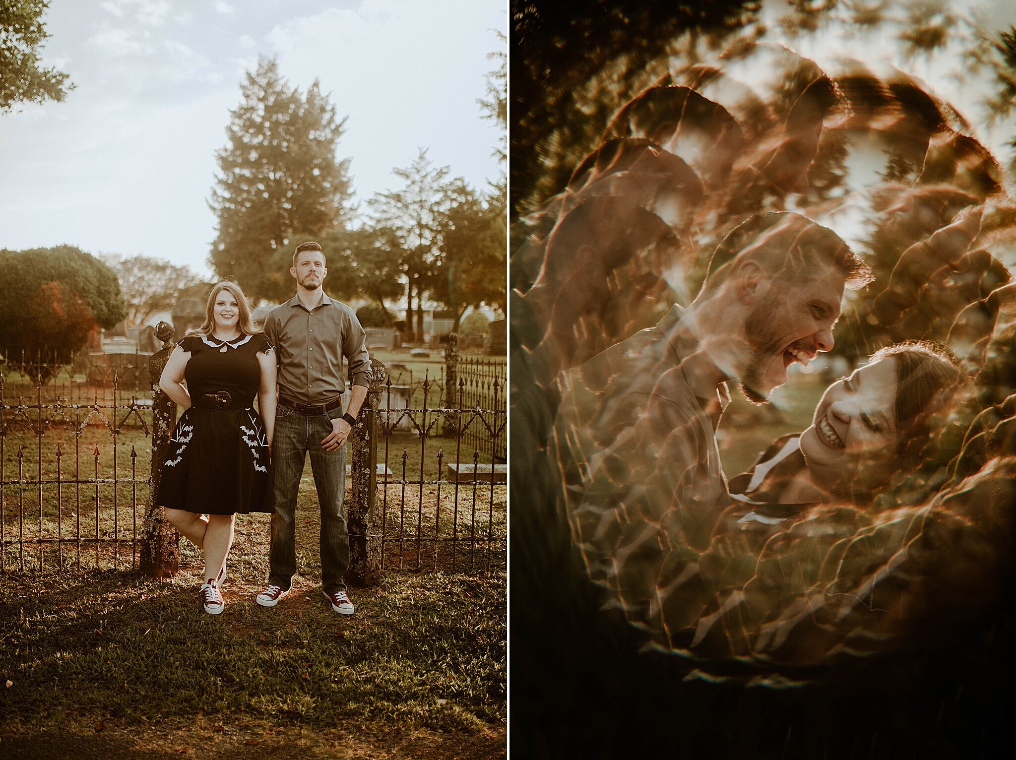 Florence AL engagement photos with eerie vibe