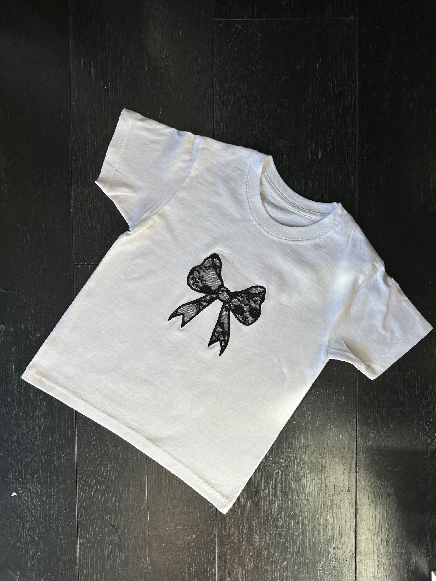 lace bow black on white — sl embroidery studio