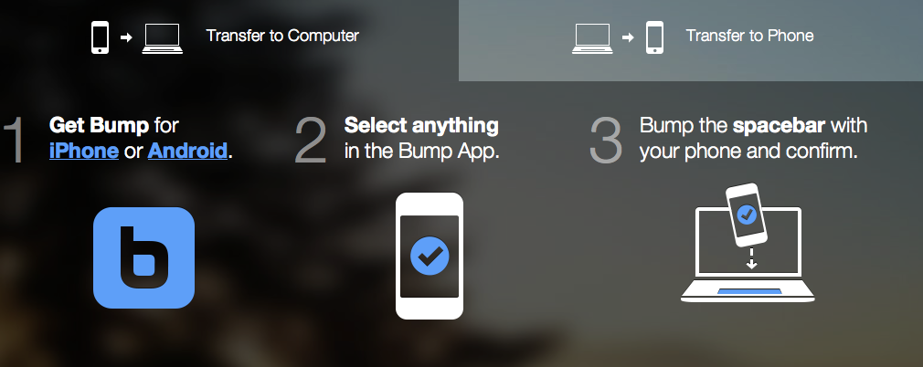 bump app now bump to computer
