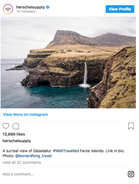 Herschel Instagram post