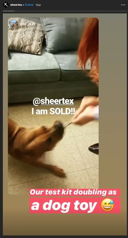 Sheertex Instagram story