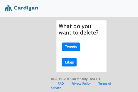 Cardigan asking What do you want to delete