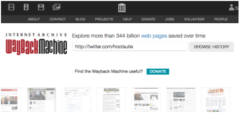wayback machine homepage