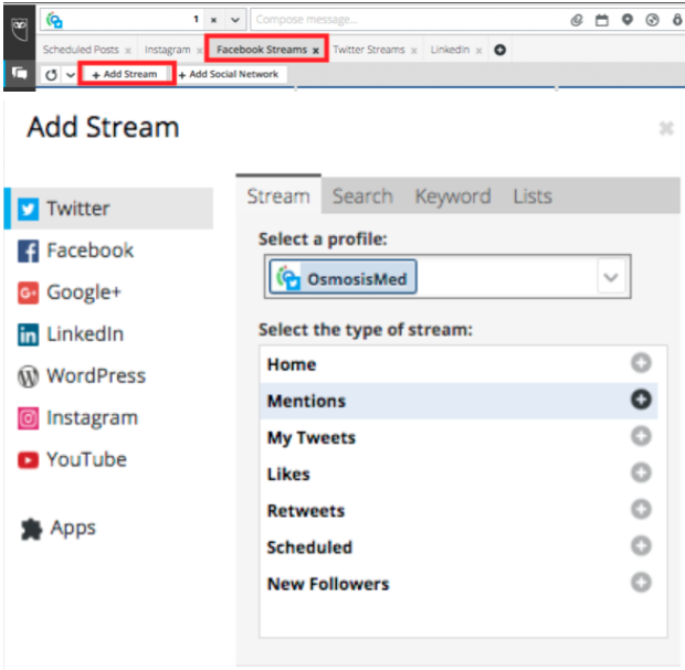 setting up social media sentiment in Hootsuite