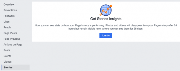 Option to turn reporting on for Facebook Stories