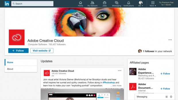 Adobe showcase page
