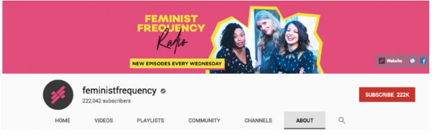 Feminist Frequency YouTube banner