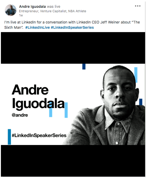 Andre Iguodala LinkedIn Live post