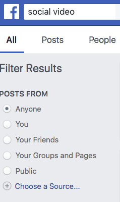 How to filter Facebook search results