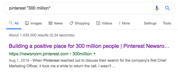 Google search for "Pinterest 300"