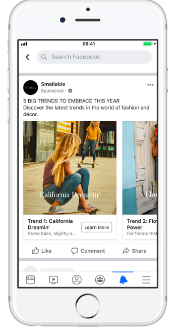 Facebook dynamic ad from Smallable