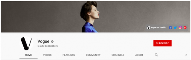 Vogue YouTube channel art