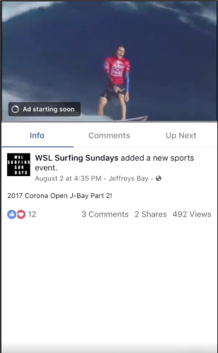 Facebook in-stream video example