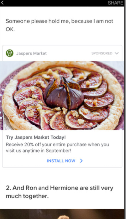 Screenshot of a Facebook Instant Article ad
