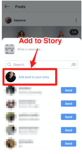 Add to Story option