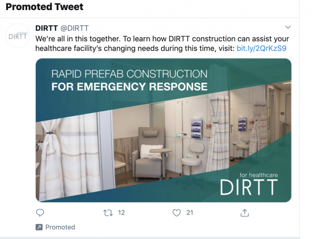 Promoted Tweet by DIRTT