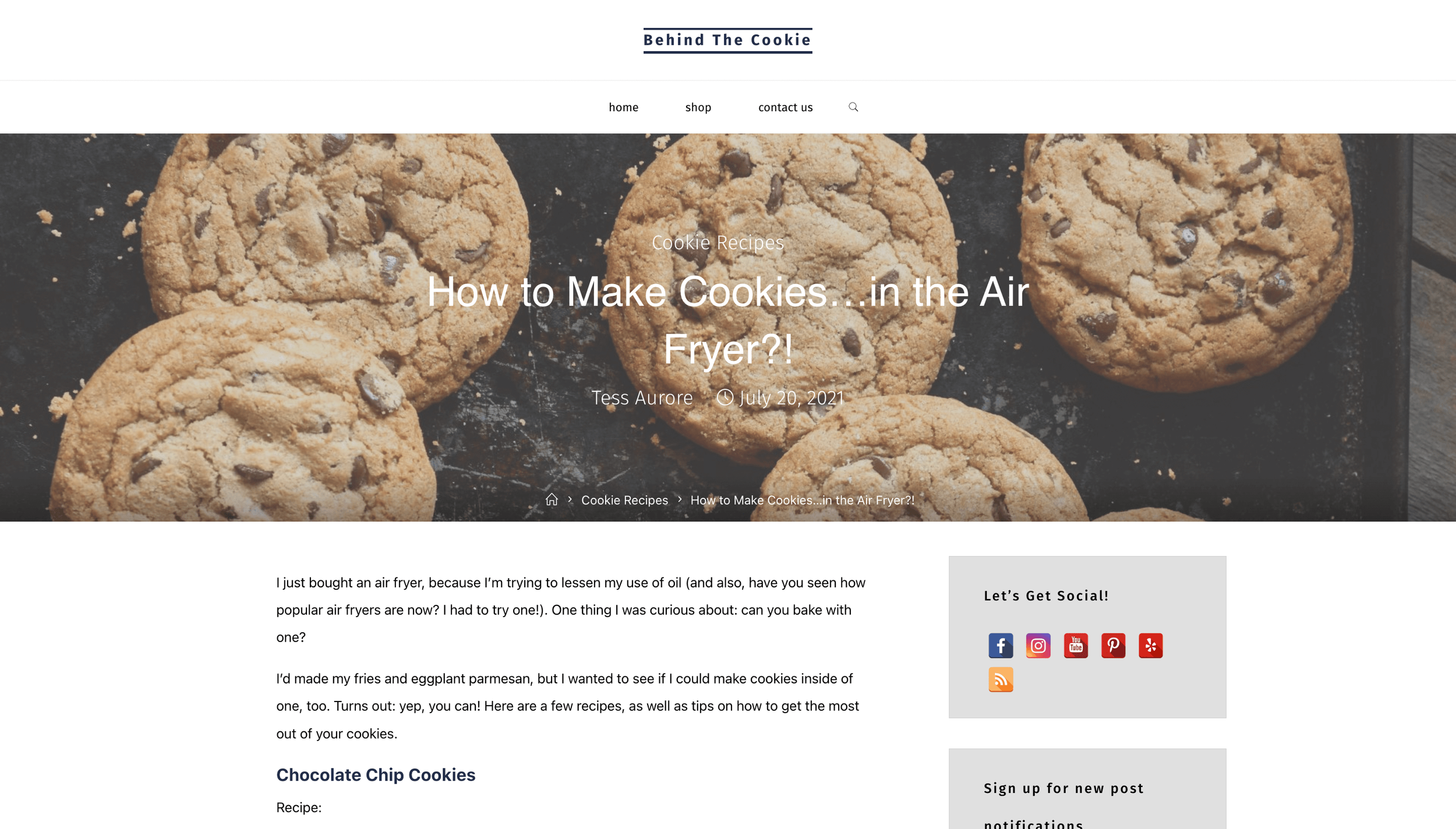 A Blog Post from Pacific Cookie Company