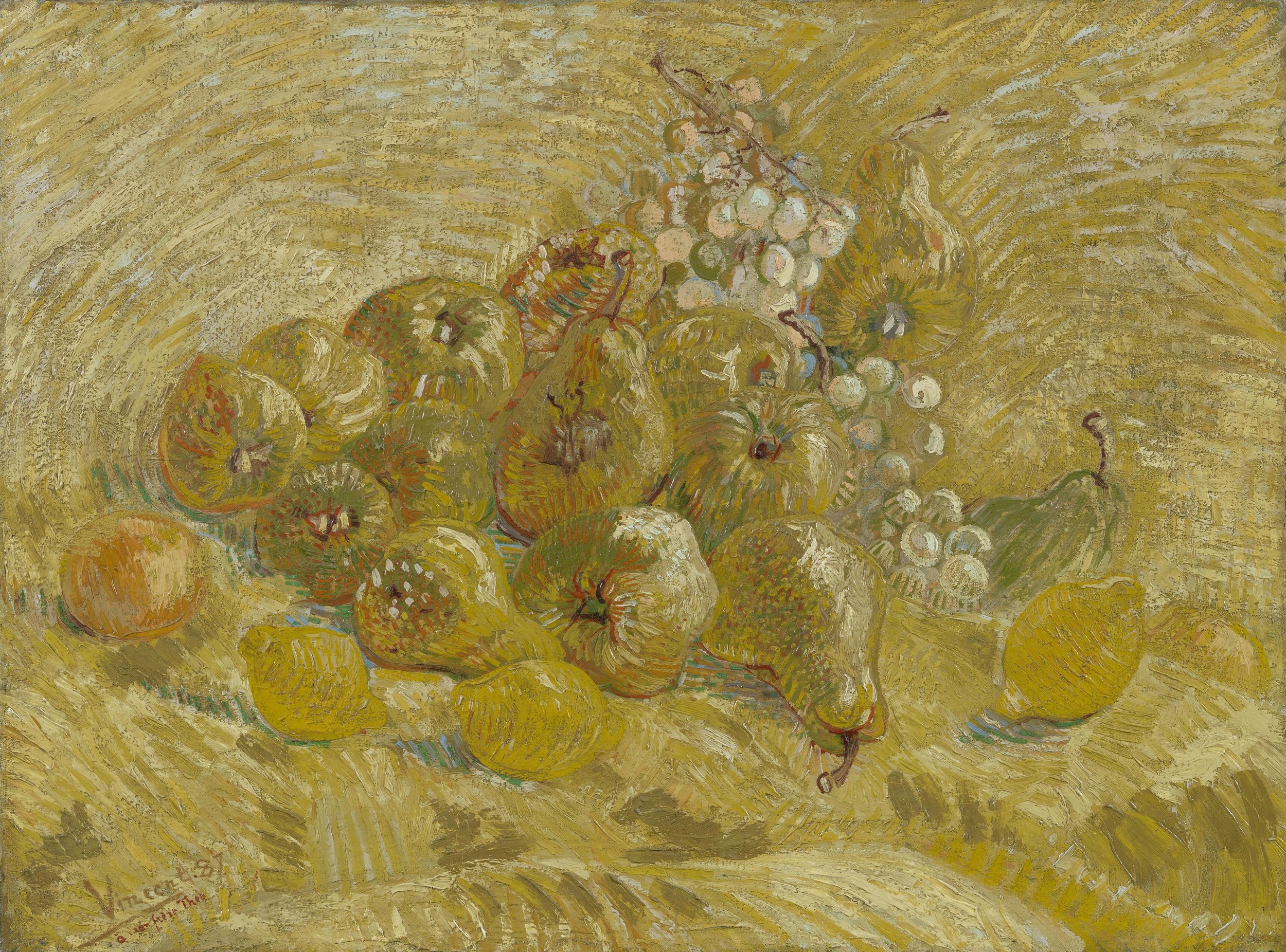 Quinces, lemons, pears and grapes 1887