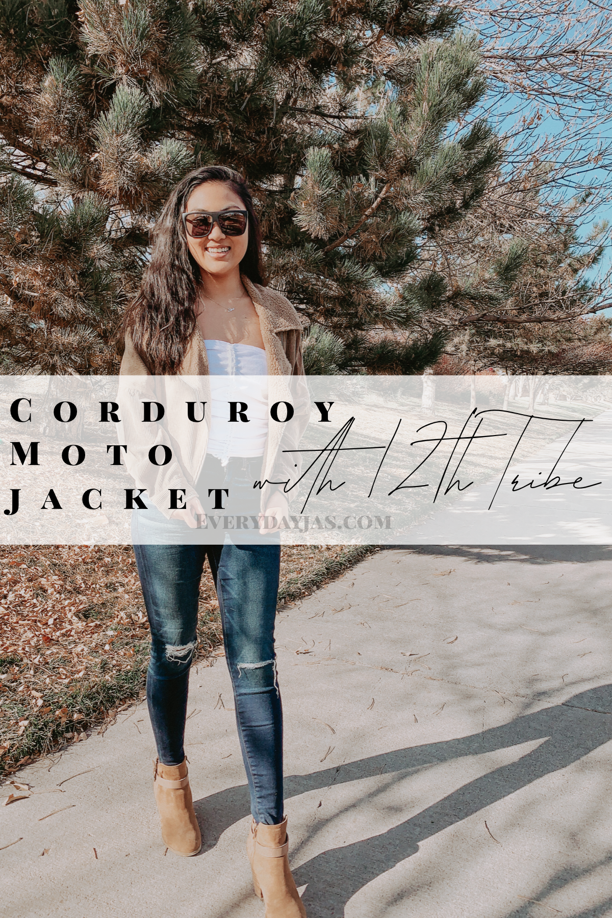 corduroy moto jacket with 12th tribe