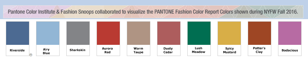Pantone top 10 colors fall 2016
