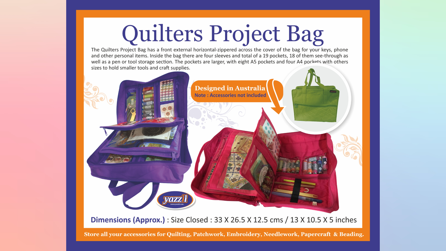 Yazzii Quilter's Project Bag - My Review —Sugar Stitches Quilt Co