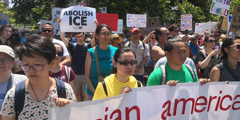2 AAU at Immigrant Rights Rally