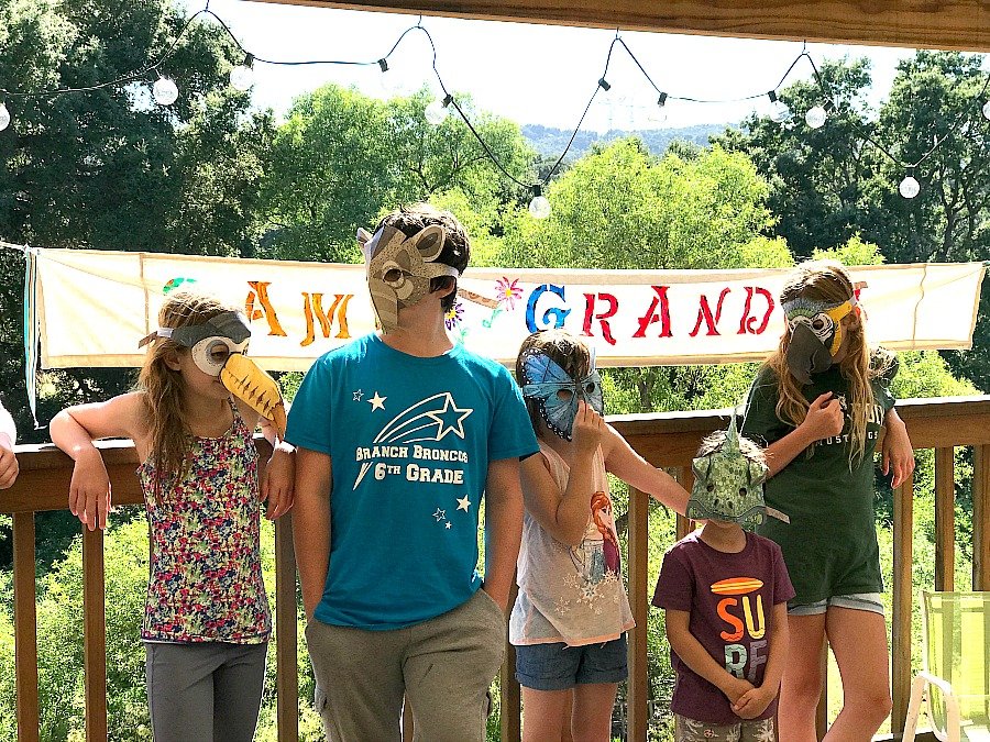 Camp Grandma creative ideas included these masks.