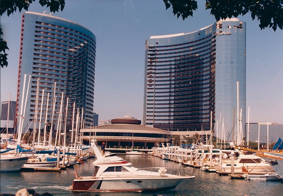 the former InterContinental Hotel on the San Diego Harbor