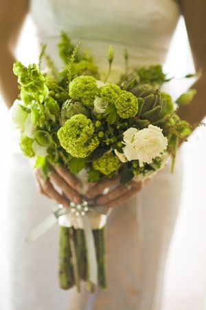 All Green Artichoke Bridal Bouquet by Amanda Johnson