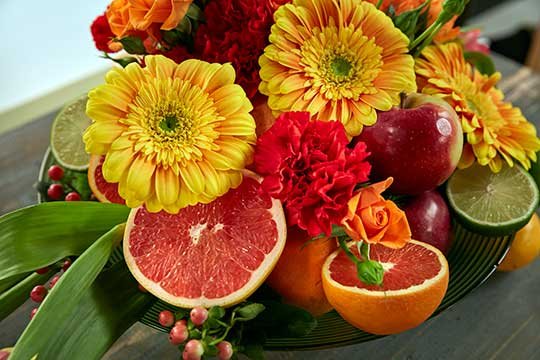 Fruit and Flowers Centerpiece!