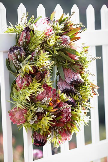 Sunset Protea Wreath