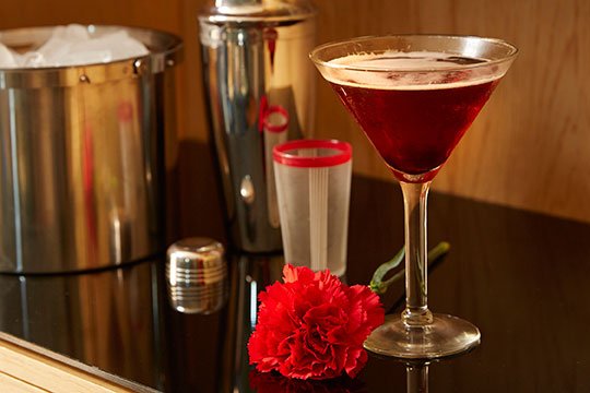 Carnation Joe's Classic Manhattan served up with a side of Red Carnation!