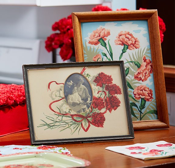 J shares his collection of vintage Red Carnation Flower Artifacts on Life in Bloom!