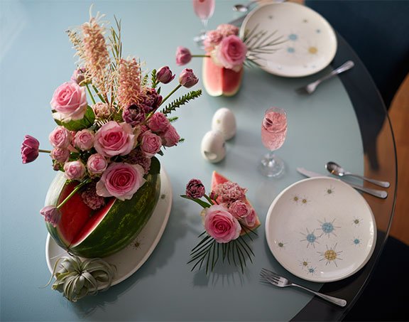 You can arrange flowers directly into a watermelon and it makes a great centerpiece!