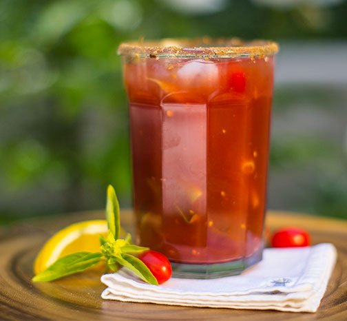 This #FlowerCocktailHour Recipe features Fresh Basil, Tomatos and Balsamic Vinegar! 