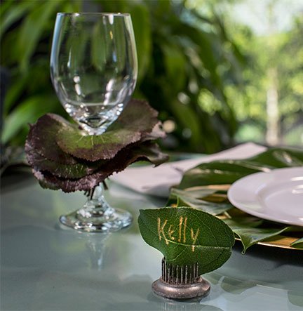 J shares all sorts of ideas for using Foliage to set the table on Life in Bloom- Living Green!