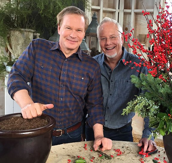 On the Set with Allen- as we created Christmas Flower Decorations for his TV Show