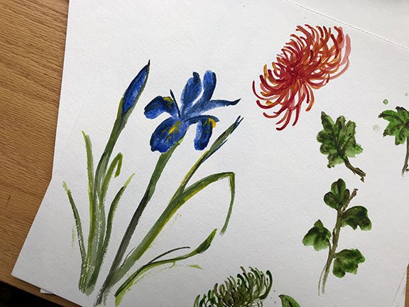 A few of my "rough" Water color flower attempts- for practice!