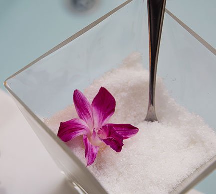 Create your own relaxation potion using orchid essences and bath salts!
