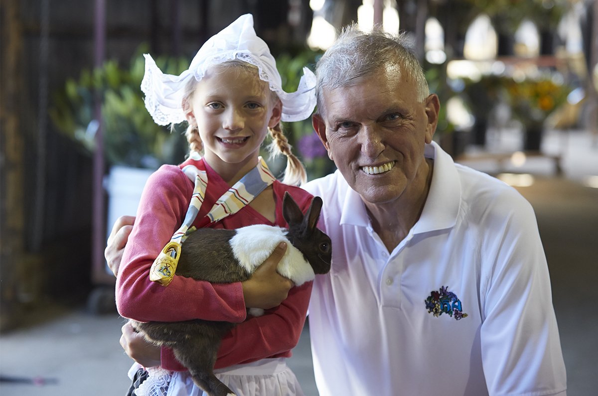 Benno and his Grand-daughter- in authentic Dutch Costume- and of course a Dutch Bunny! 