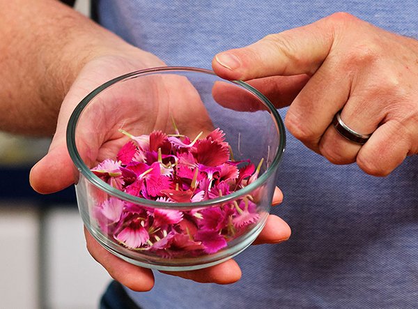 Dianthus grown in the garden can provide an unexpected ingredient to your next dessert!