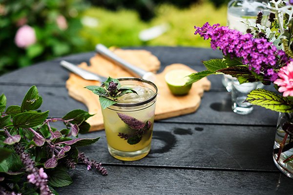 Enjoy Flower cocktail with this garden inspired Cocktail- featuring Pineapple Juice, Basil, Lime and Gin! 